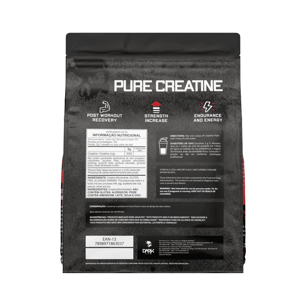 CREATINA 100% PURA - DARK LAB (A mais pura do mercado)