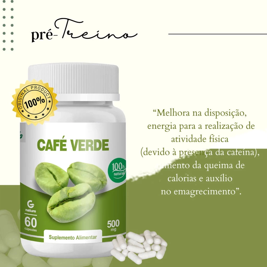 KIT 3 CAFÉ VERDE 100% NATURAL 60 CÁPSULAS
